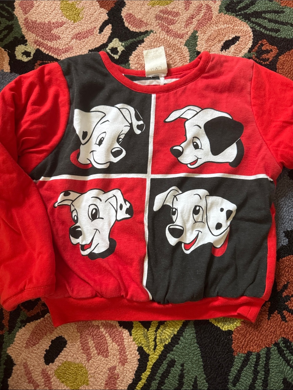 Vintage Disney Red and Black 101 Dalmatians Kids Sweatshirt